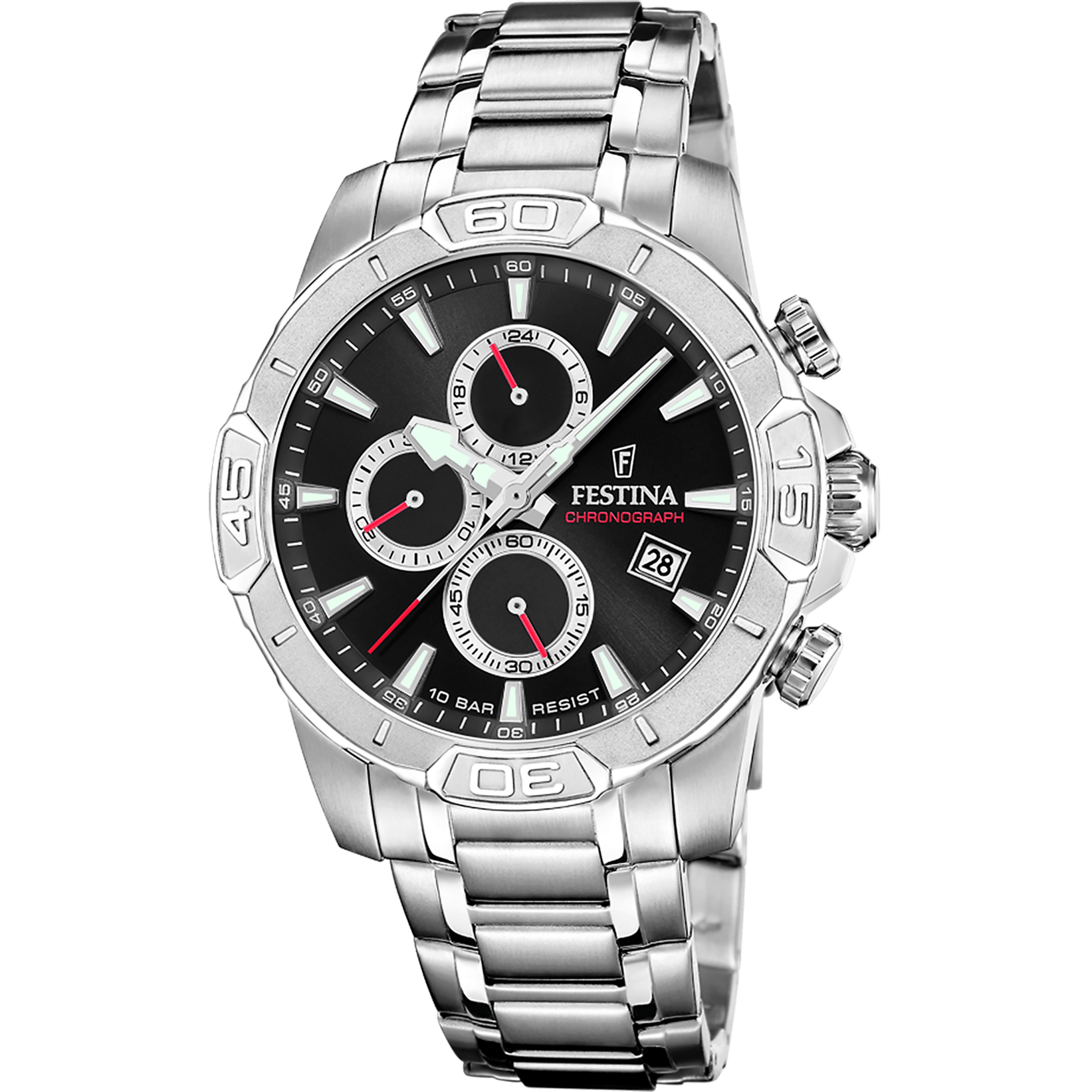 Festina Timeless Watch F20704/3 Black, Steel Strap, Men