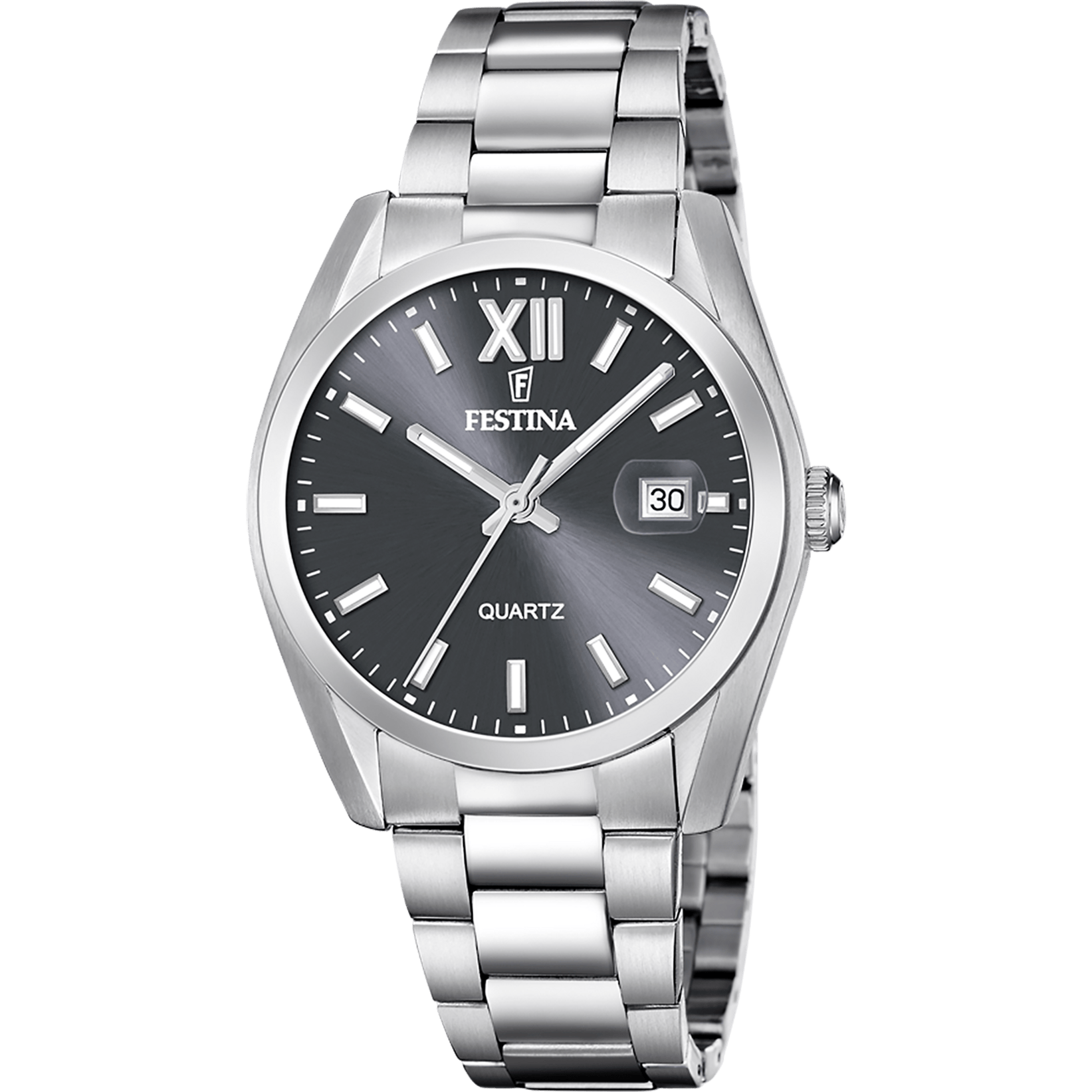 Montre Festina Classic F20707/3 Gris, Bracelet Acier, Homme