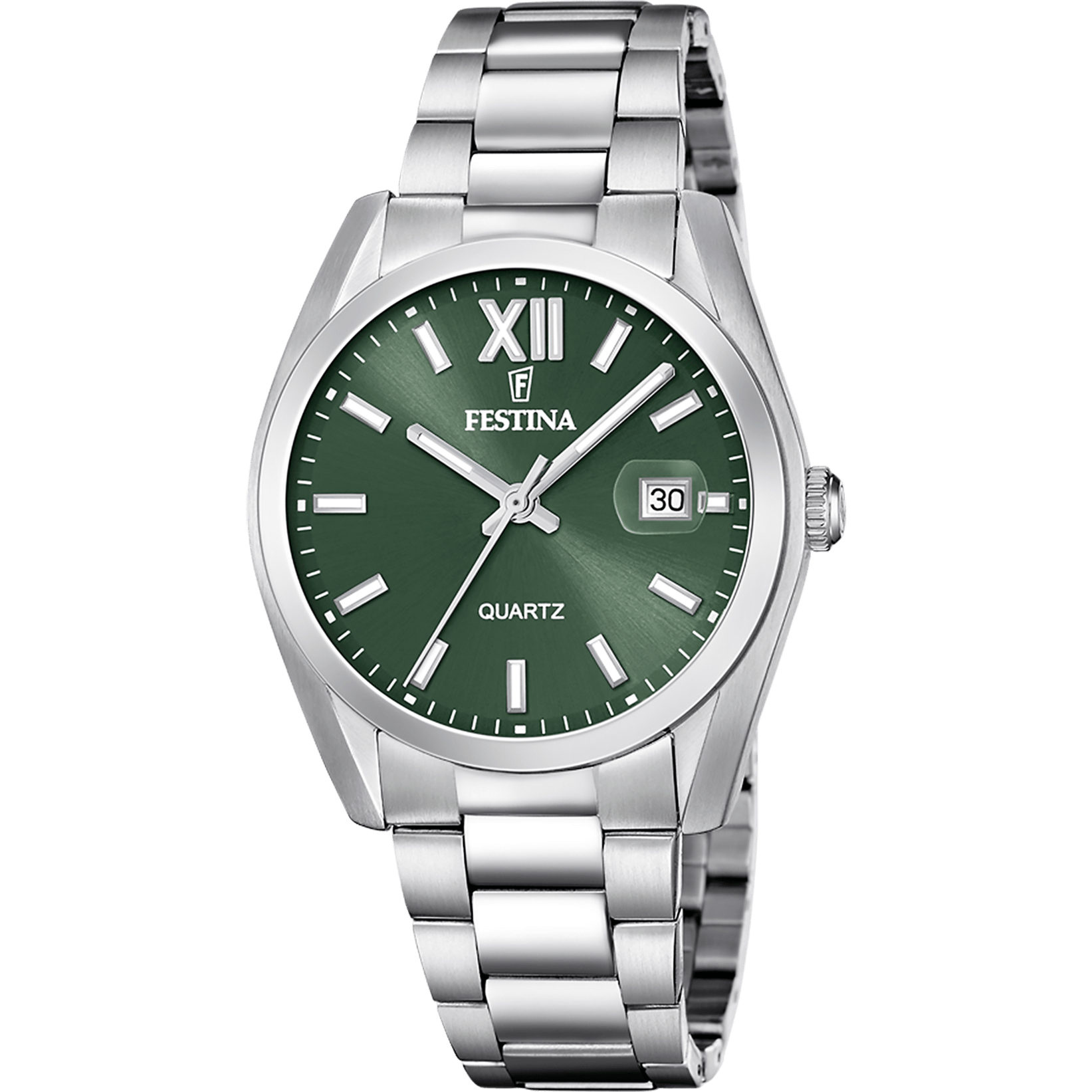 Montre Festina Classic F20707/5 Vert, Bracelet Acier, Homme