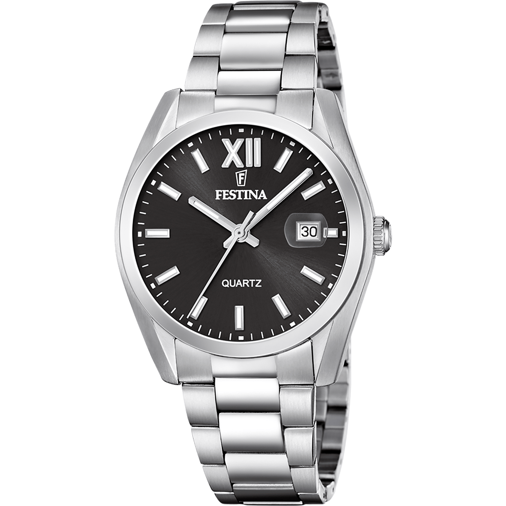 Montre Festina Classic F20707/6 Noir, Bracelet Acier, Homme