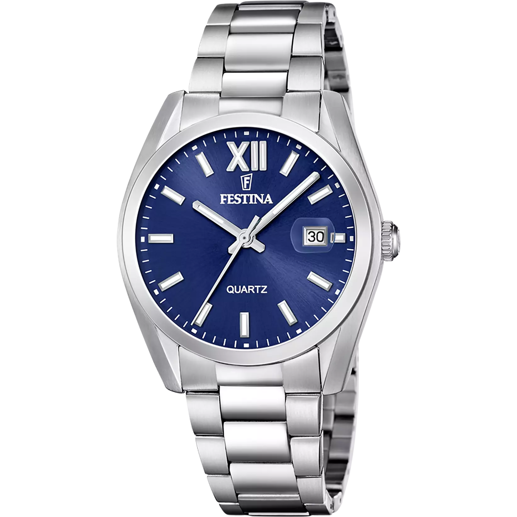 Montre Festina Classic F20707/7 Bleu, Bracelet Acier, Homme