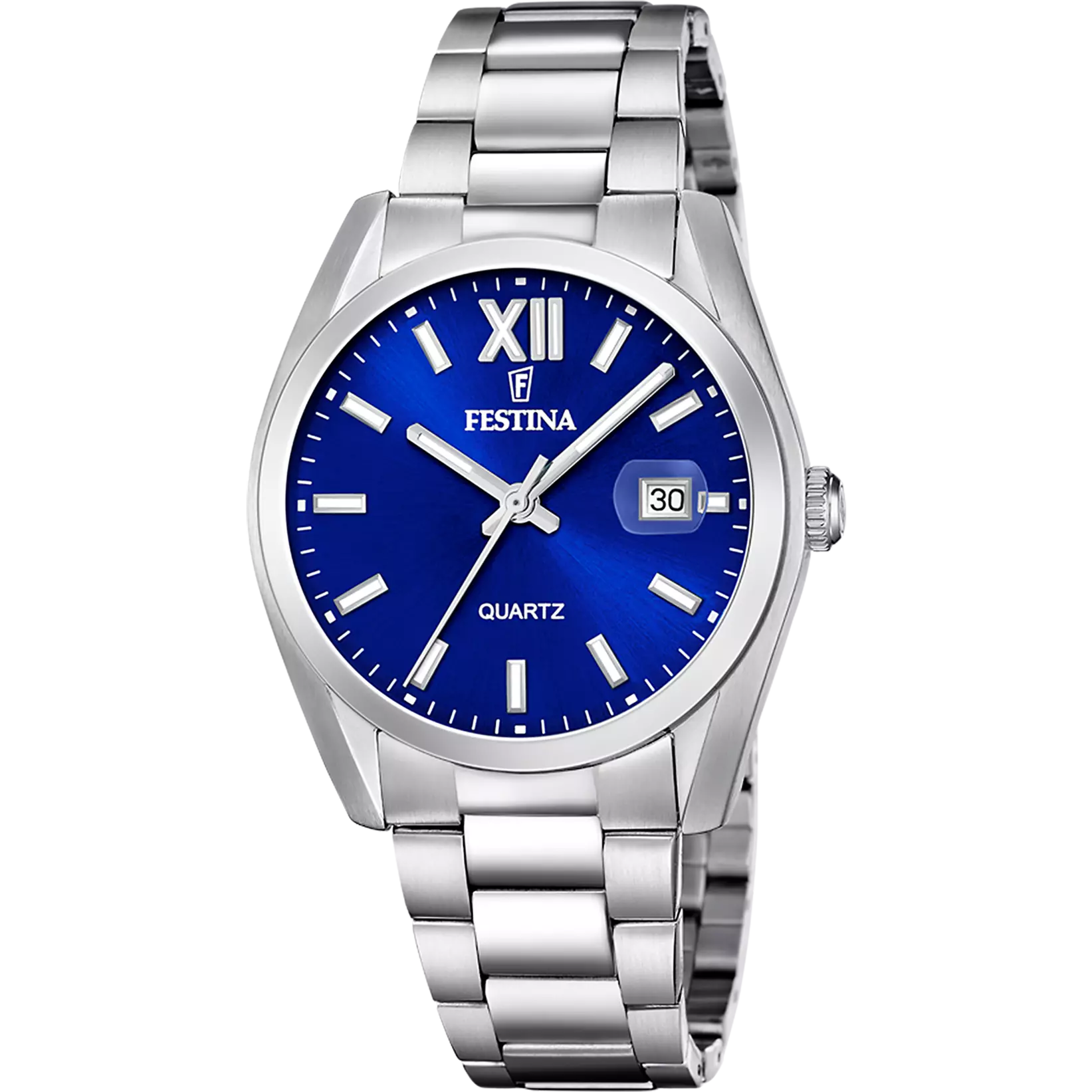 Montre Festina Classic F20707/4 Bleu, Bracelet Acier, Homme