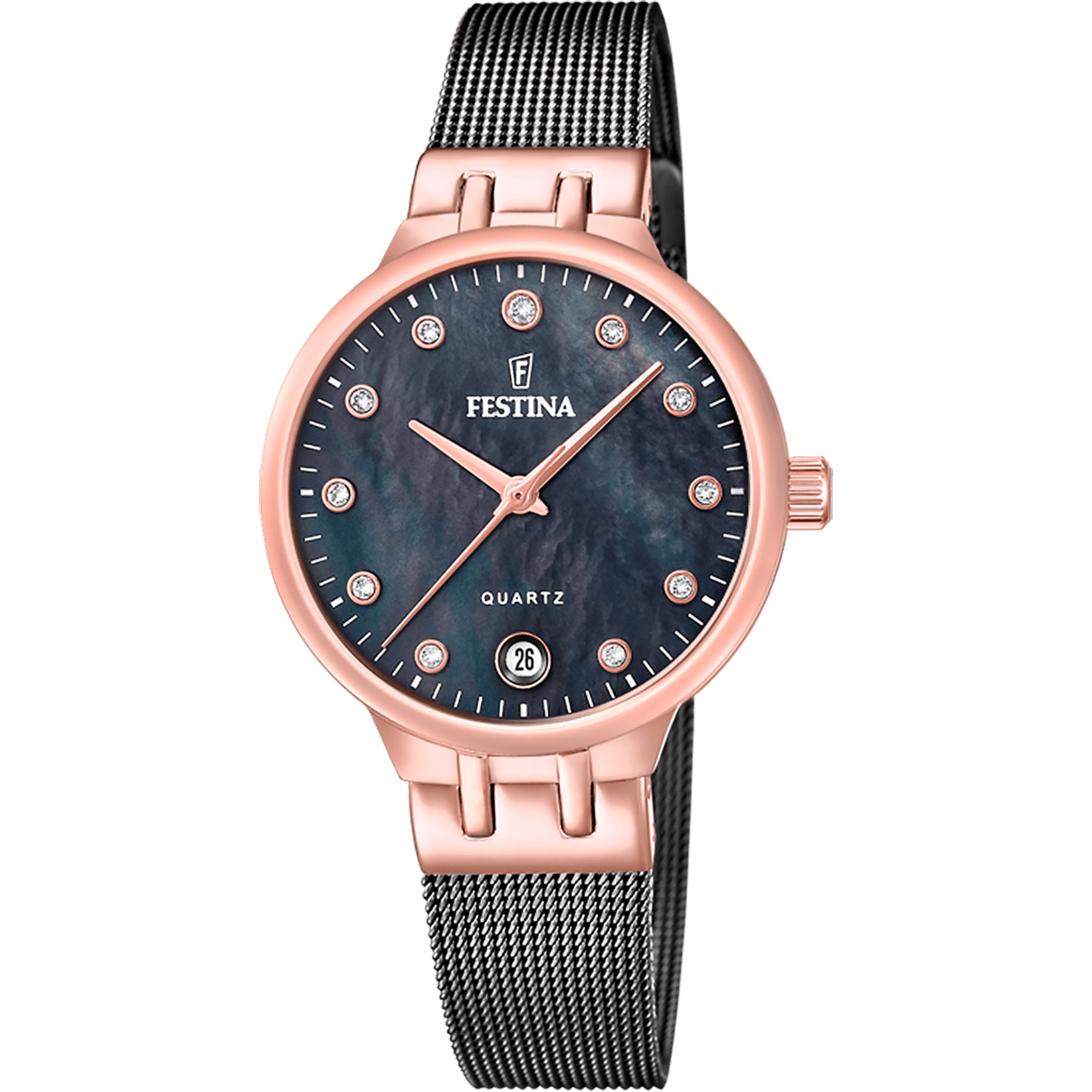 Festina Mademoiselle Watch F20717/2 Black, Steel Strap, Women