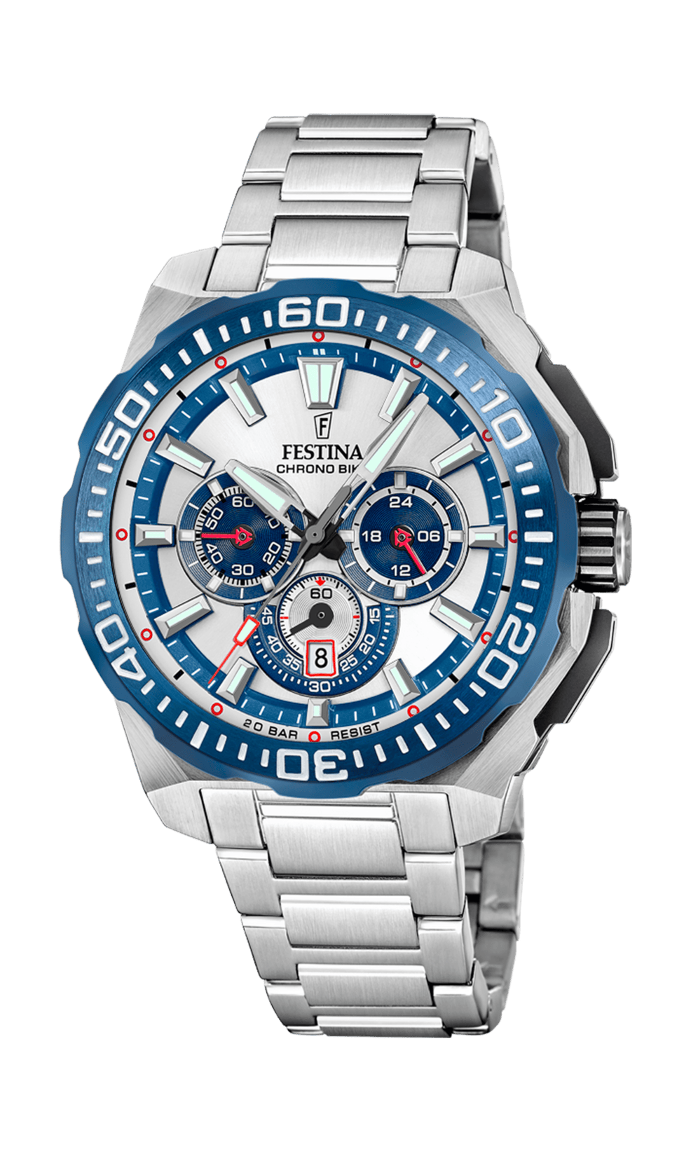 Montre Festina Chronobike F20724/1 Argent, Bracelet Acier, Homme – image 2