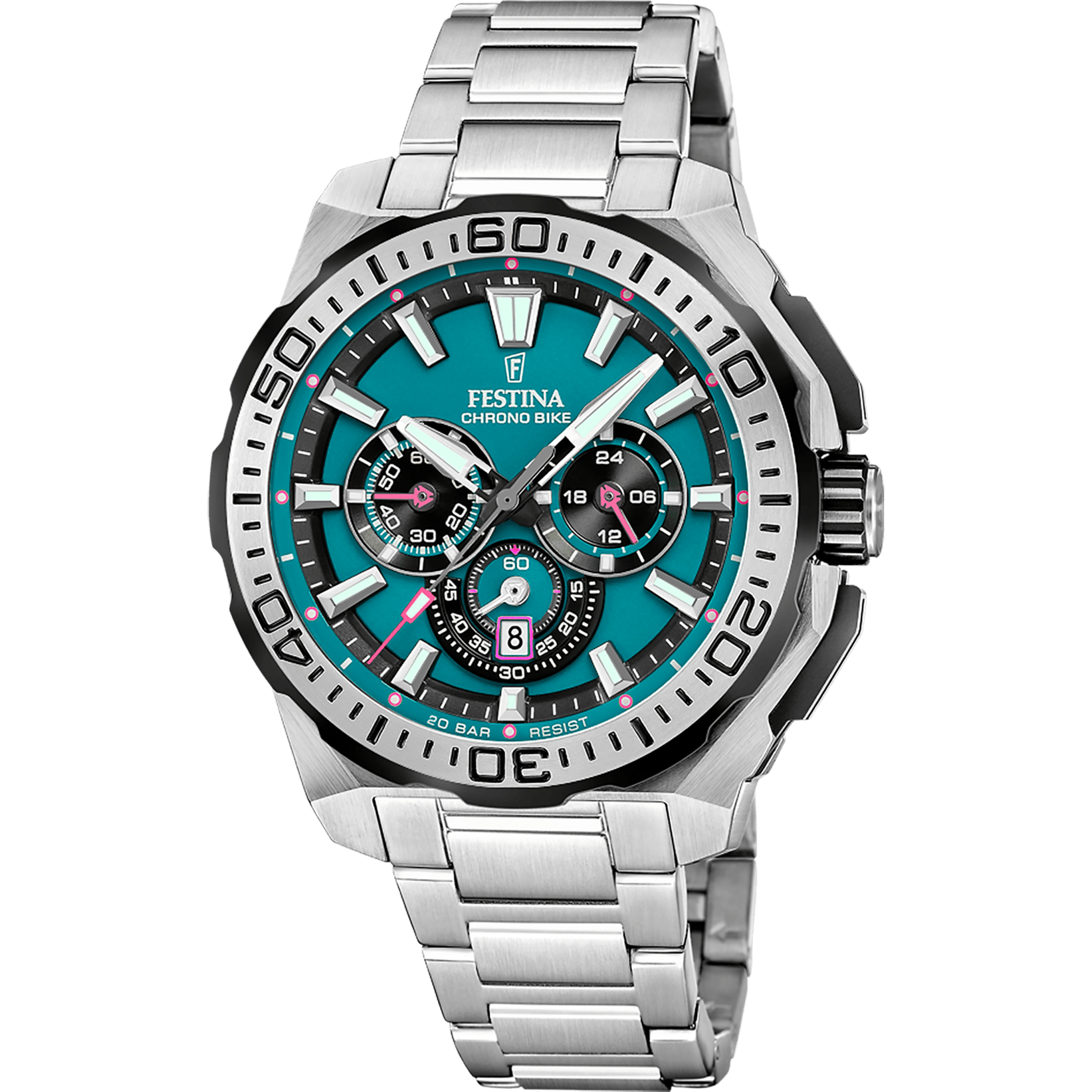 Montre Festina Chronobike F20724/6 Bleu, Bracelet Acier, Homme