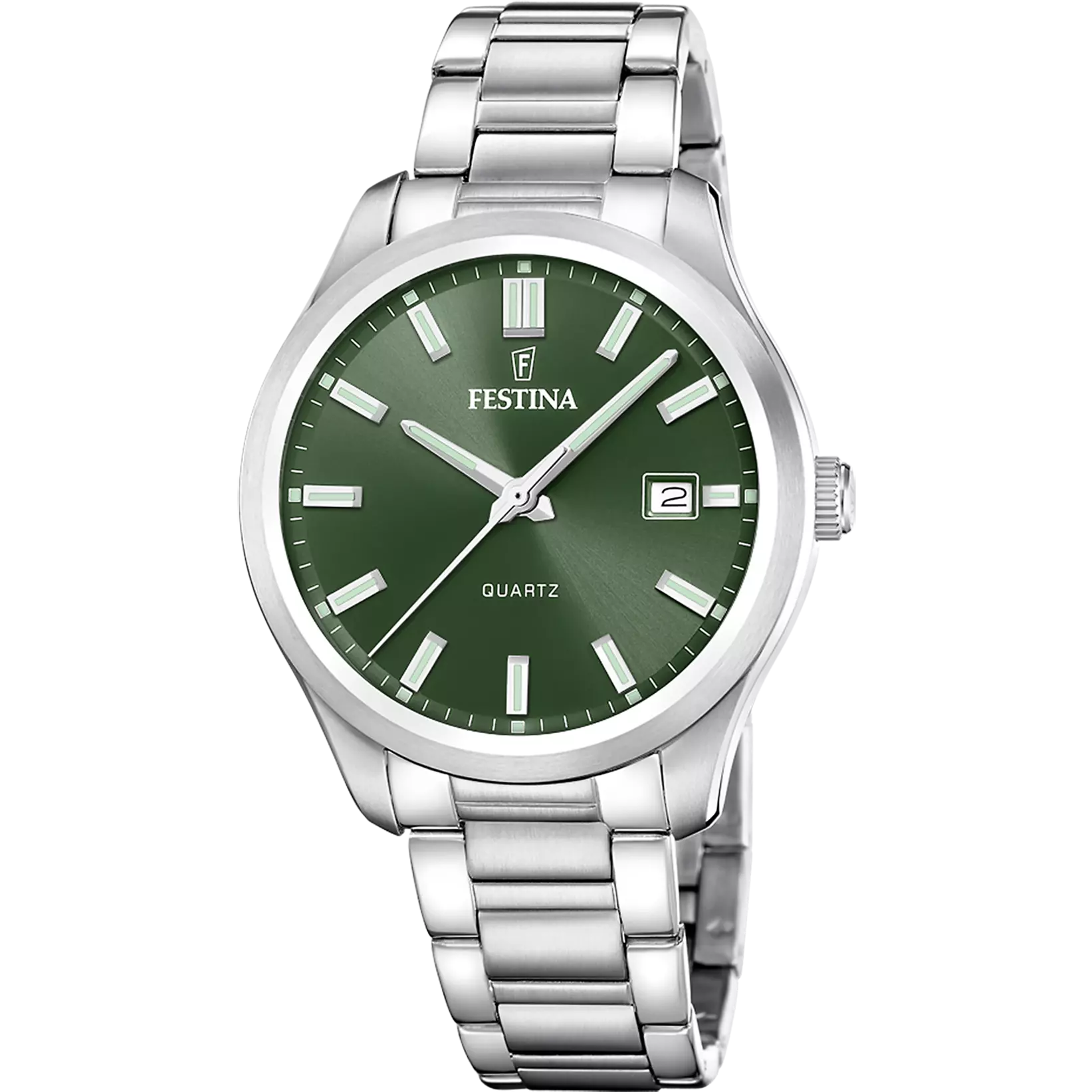 Montre Festina Classic F20736/4 Vert, Bracelet Acier, Homme