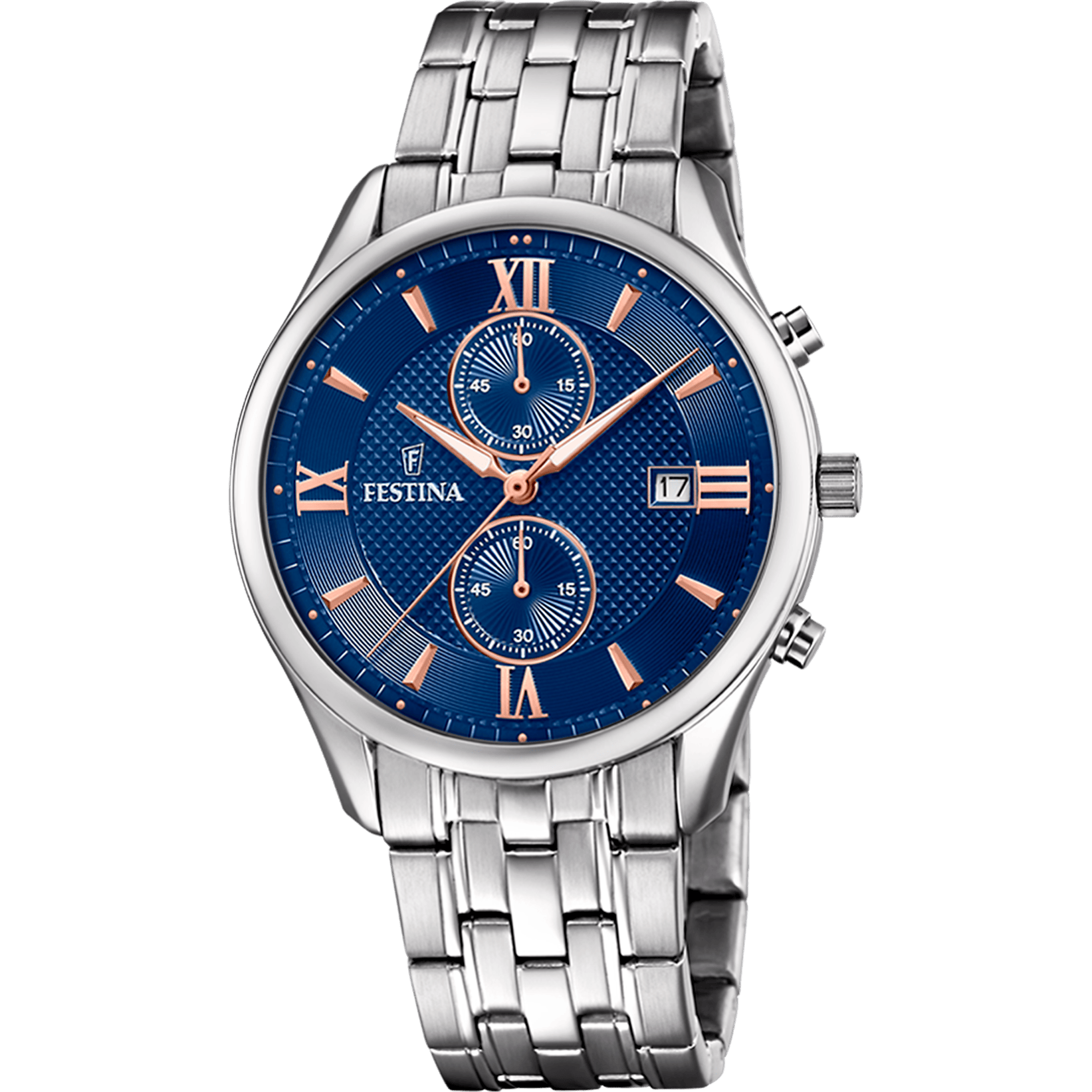 Festina Timeless Watch F6854/6 Blue, Steel Strap, Men