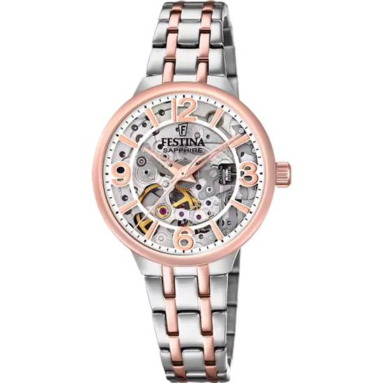 ساعة فيستينا automatic-femme-festina F20615/1 رمادي، سوار فولاذ، نسائي