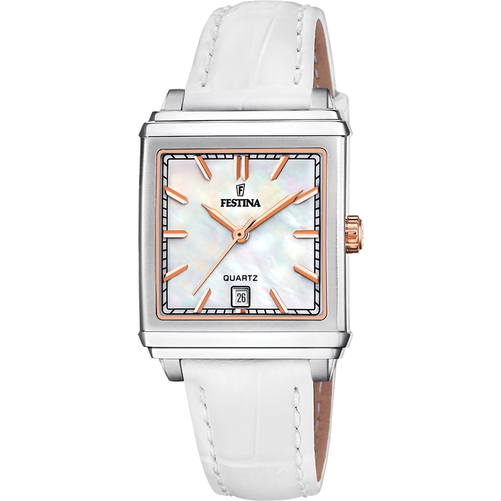Festina on-the-square-femme-festina Watch F20682/1 Beige, Leather Strap, Women